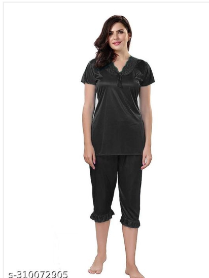 Women Night Suit (Black)