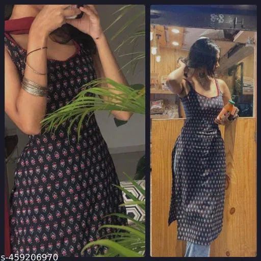 Sleeveless Cotton Short Kurti For girls