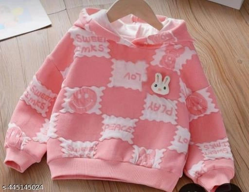 Cotton Blend Printed Hoodie for Girls