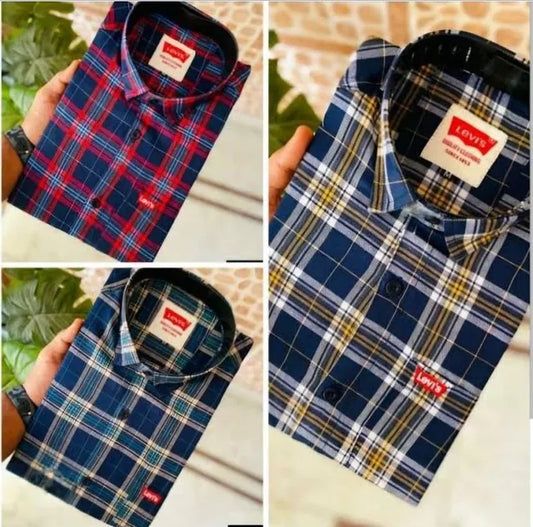 Mens Cotton Full Sleeves Check Shirts (Pack of 3)