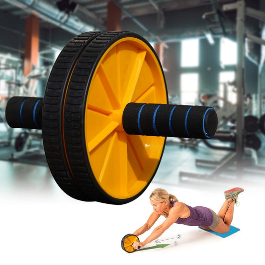Premium Abs Roller for Men & Women Abs Workout Equipment for Abdominal Abs Roller Home Exercise Equipment with Knee Mat -(Yellow & Black)