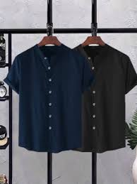 TRYTHIS Cotton Solid Half Sleeves Polo Neck Mens Shirt