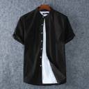 TRYTHIS Cotton Solid Half Sleeves Polo Neck Mens Shirt